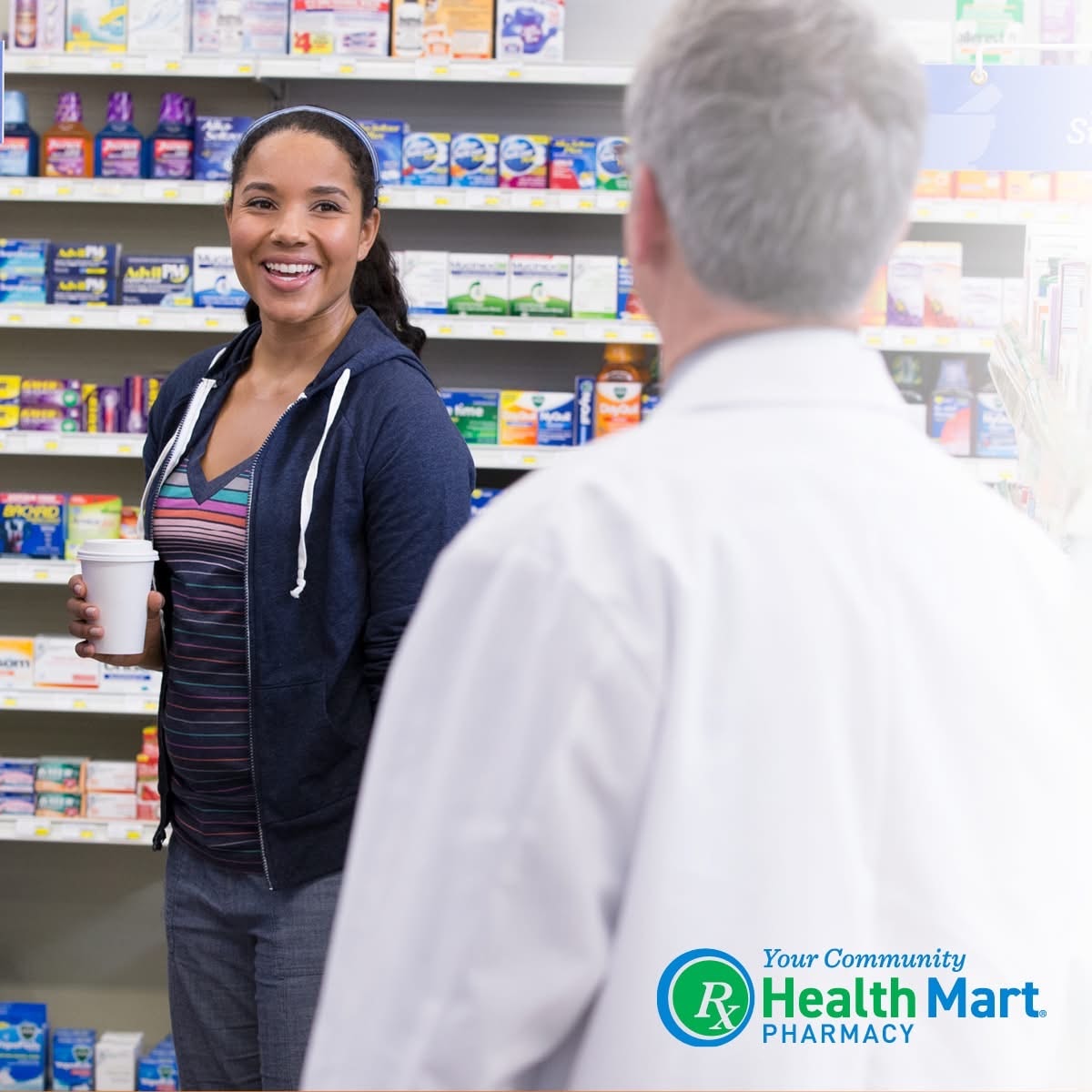 Pharmacist with patient background